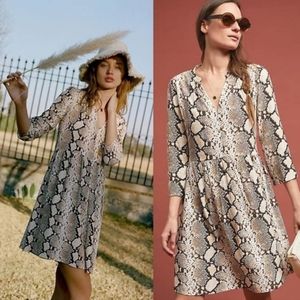 Anthrolpologie Maeve Juno Snakeskin Dress